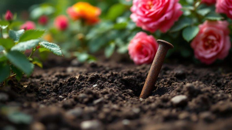 Le secret des jardiniers d&rsquo;autrefois : pourquoi enterrer un clou rouillé au pied de vos rosiers ?