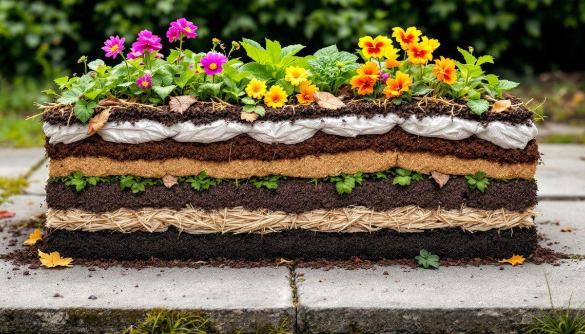 Jardinage en lasagne : la méthode pour créer un sol riche sur du béton