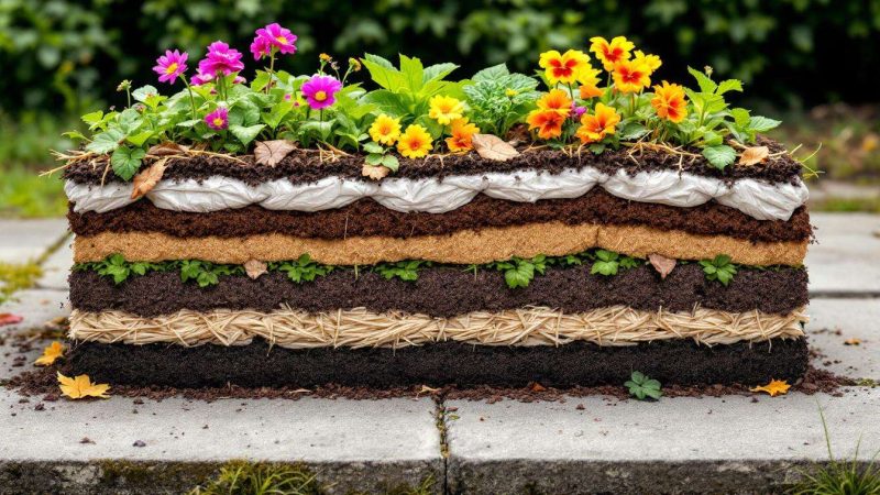 Jardinage en lasagne : la méthode pour créer un sol riche sur du béton