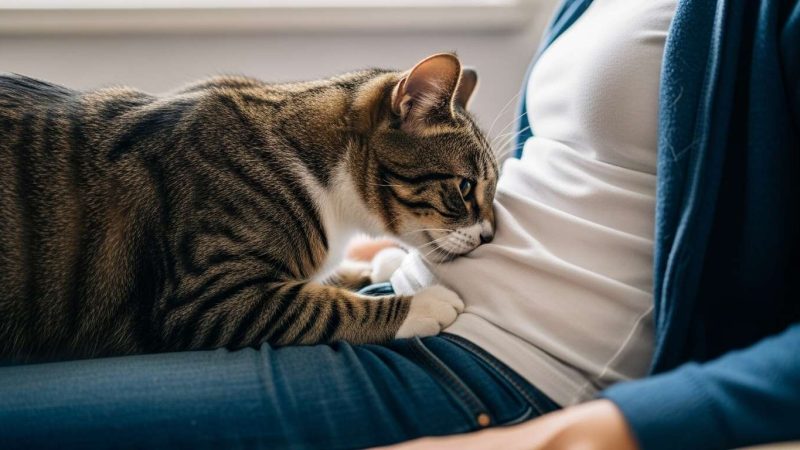 Pourquoi votre chat vous pétrit-il le ventre ? La raison remonte à l&rsquo;enfance