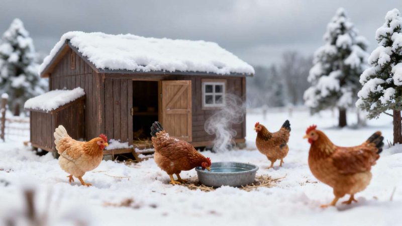 L&rsquo;astuce naturelle à mettre dans l&rsquo;eau de vos poules pour éviter qu&rsquo;elle ne gèle cet hiver
