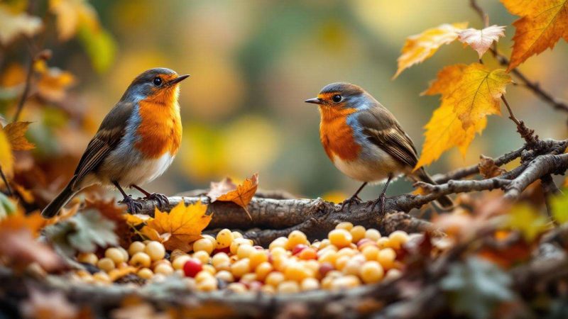 Rouges-gorges au jardin : l’aliment surprenant qui les attire en grand nombre à l’automne