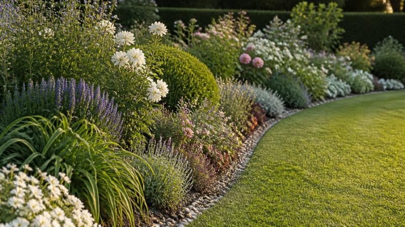 Plan de massif fleuri toute l&rsquo;année : guide et plantes